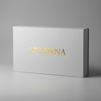 White box with 'Solenna' branding on a gray background