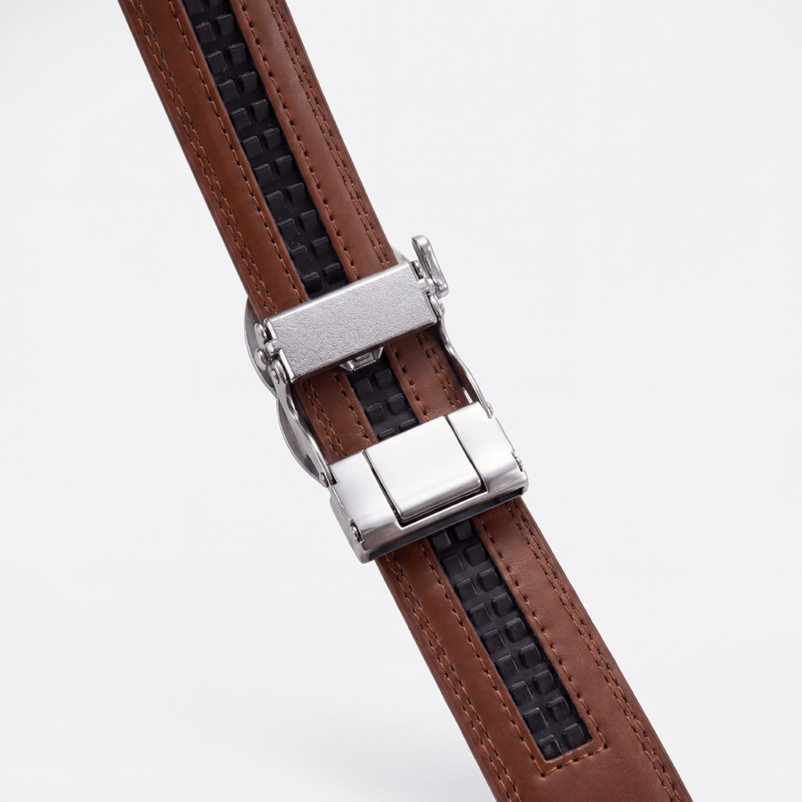 Solenna belt with no-hole ratchet design