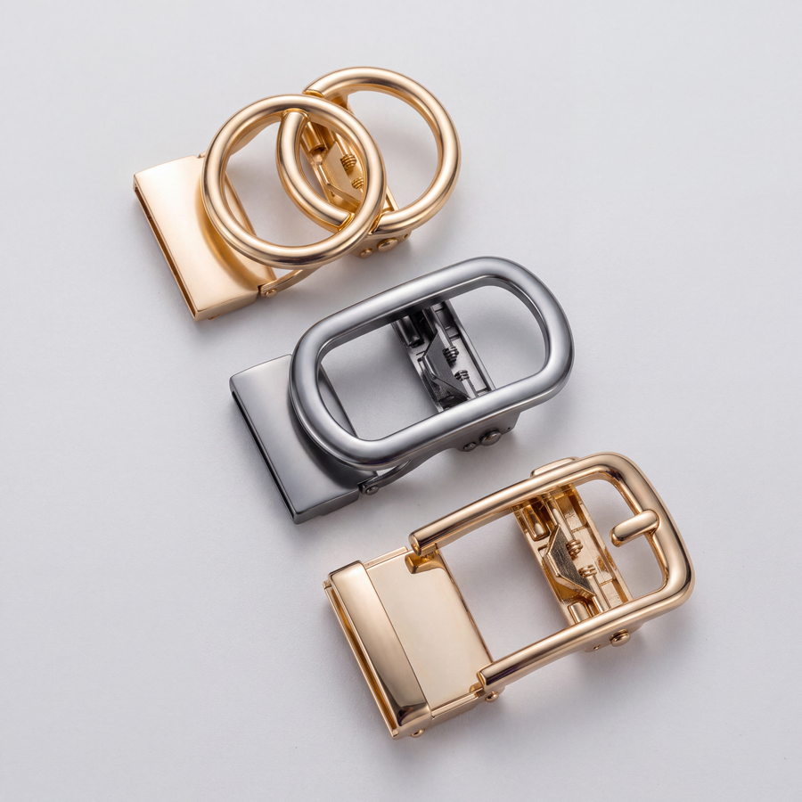 Three interchangeable Solenna belt buckles