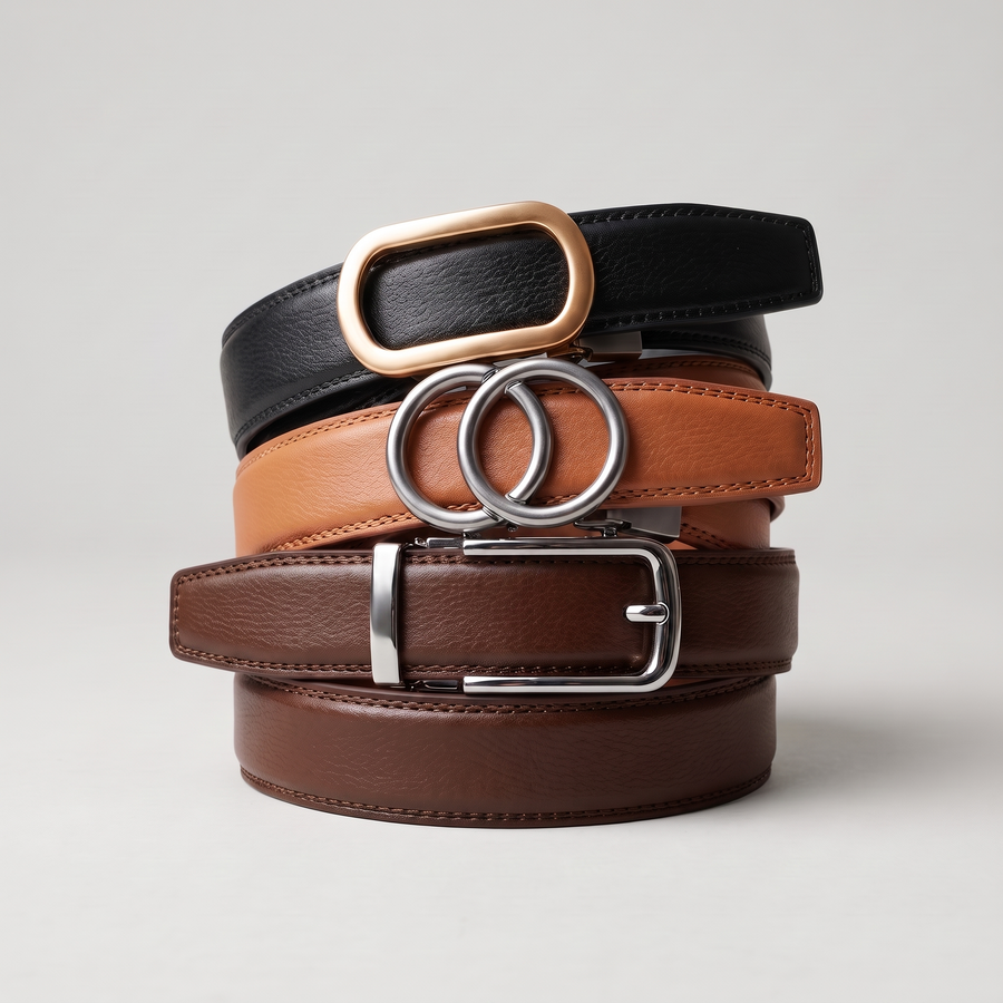 Solenna belt with no-hole ratchet design